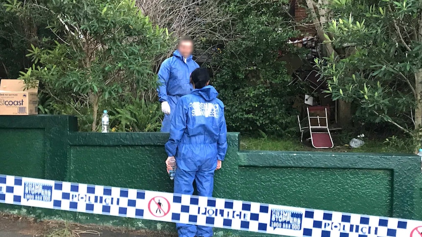 Forensic police outside the Greenwich home