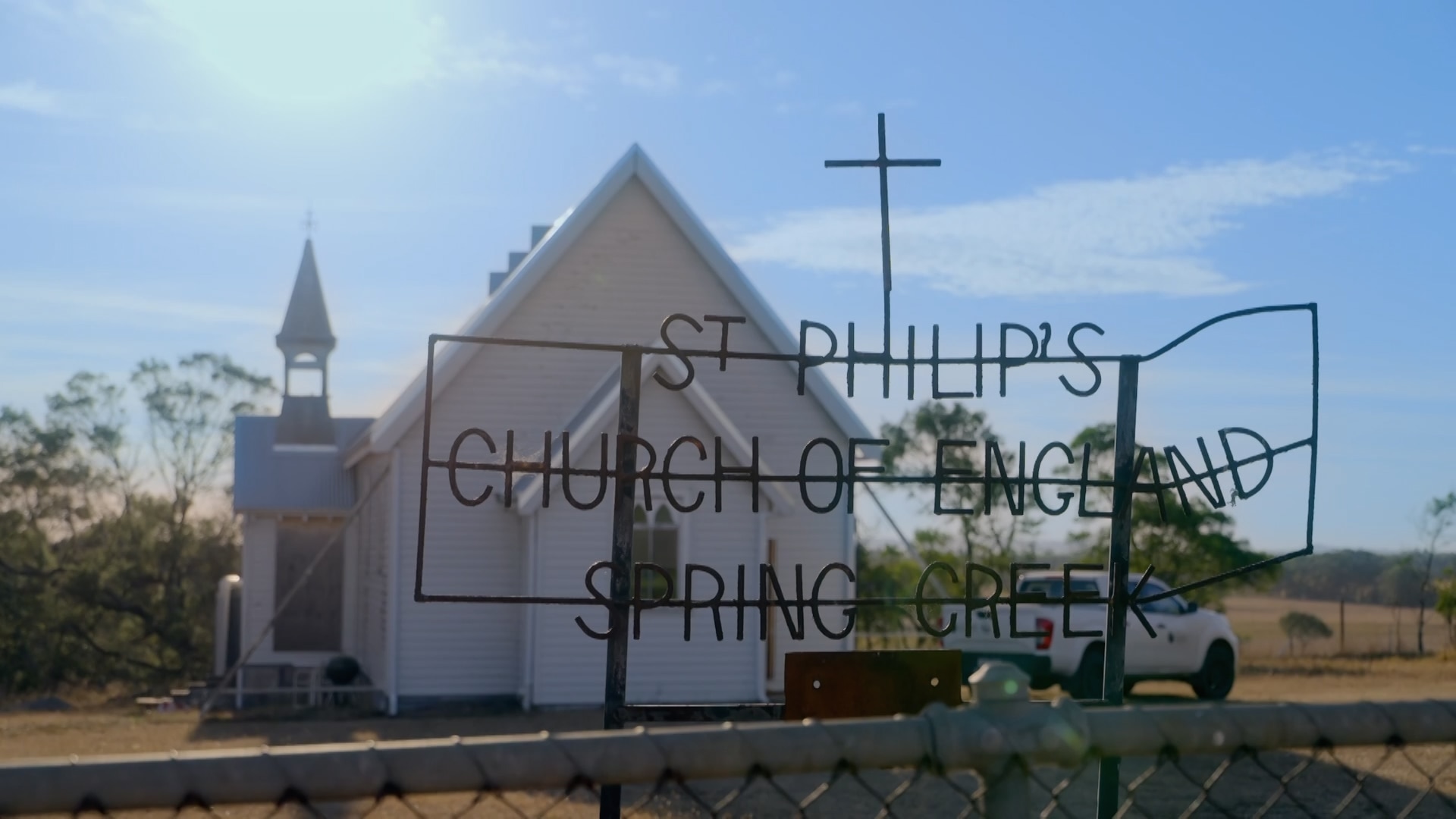 A sign for the St Philips Church  Of England