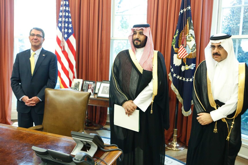 Saudi delegation meets with US secretary of defence