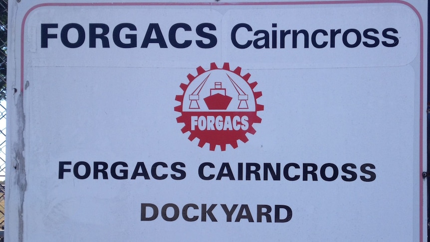 The sign on the fence of the Forgacs Cairncross Dockyard At Morningside in Brisbane. July 2nd 2014.