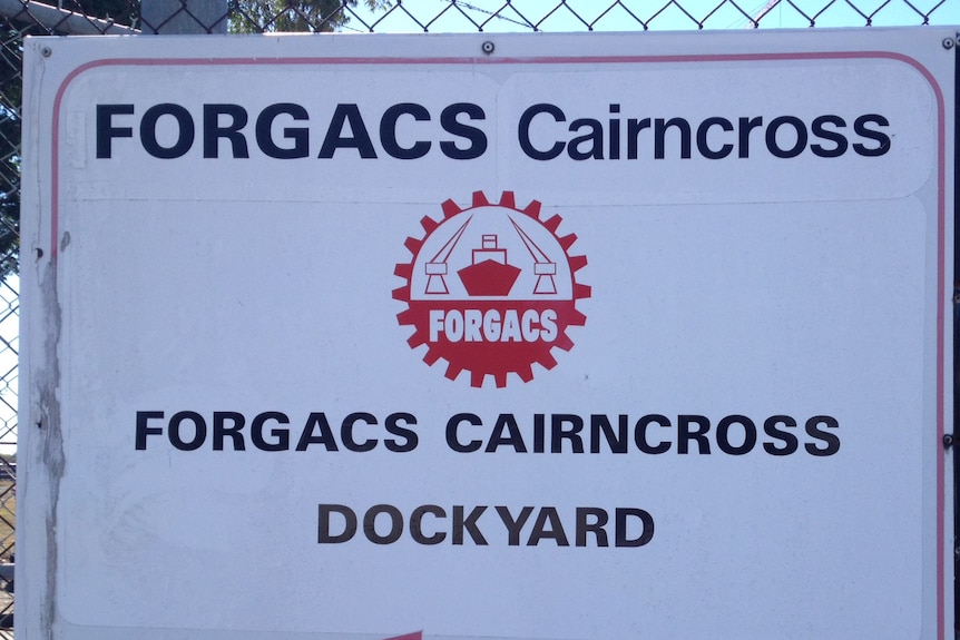 The sign on the fence of the Forgacs Cairncross Dockyard At Morningside in Brisbane. July 2nd 2014.