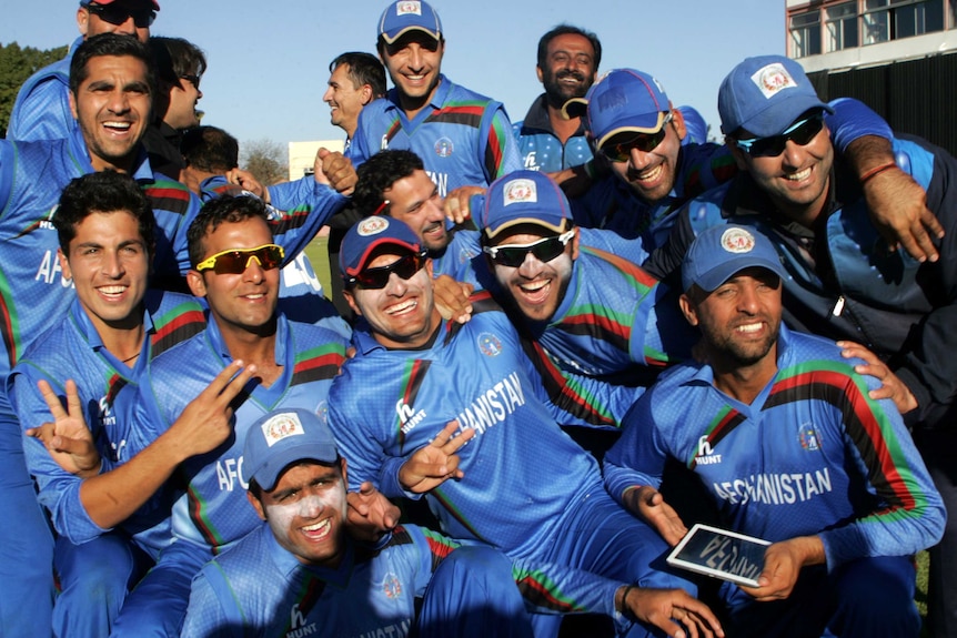 Afghanistan cricket team celebrates ODI win over Zimbabwe