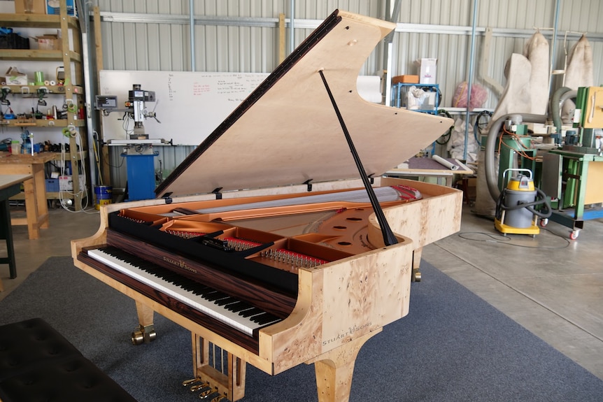 The piano was made using ancient Tasmanian Huon pine