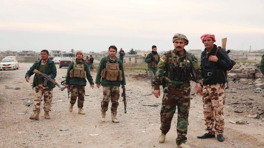 Kurdish forces on patrol