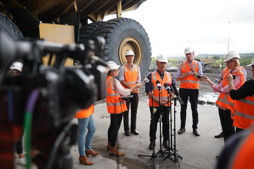 John Barilaro talking to the media