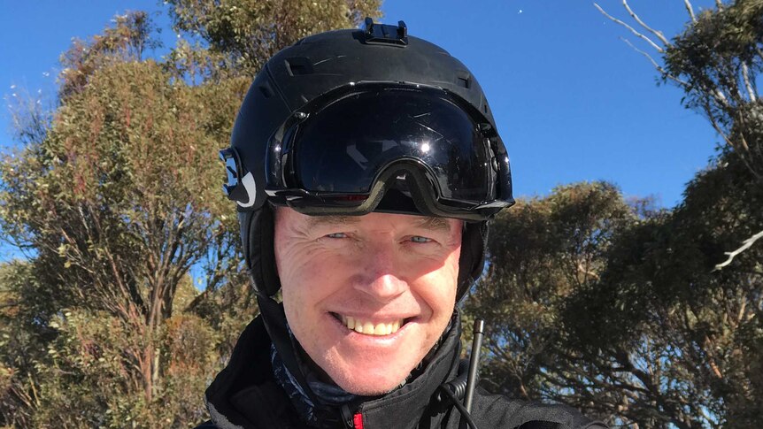 Sydney barrister David O'Dowd on the slopes at Thredbo.