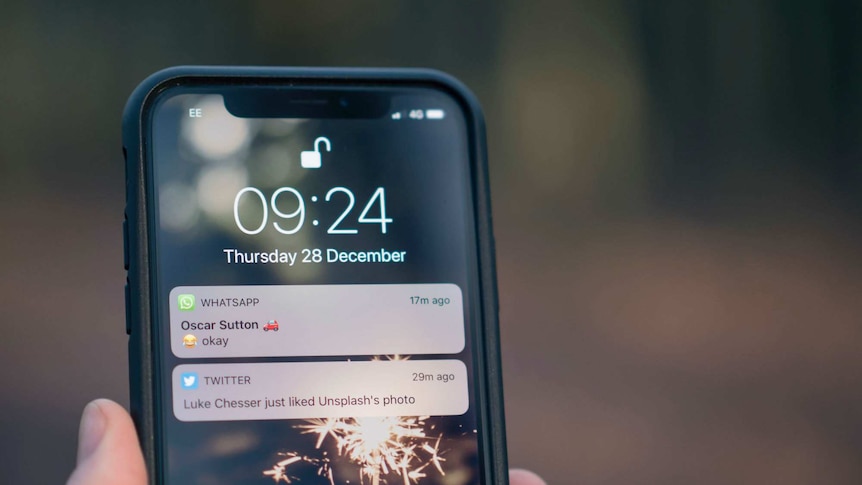 A iPhone screen with visible notifications.