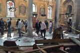 Destruction in cathedral after bombing