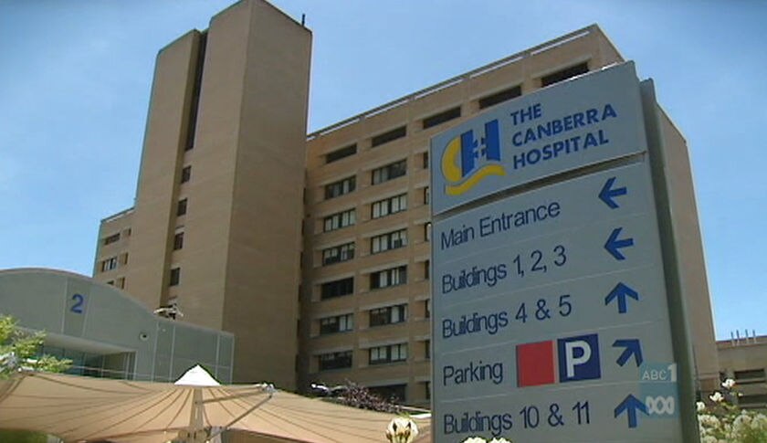 Canberra Hospital, external of building and sign - good generic ACT
