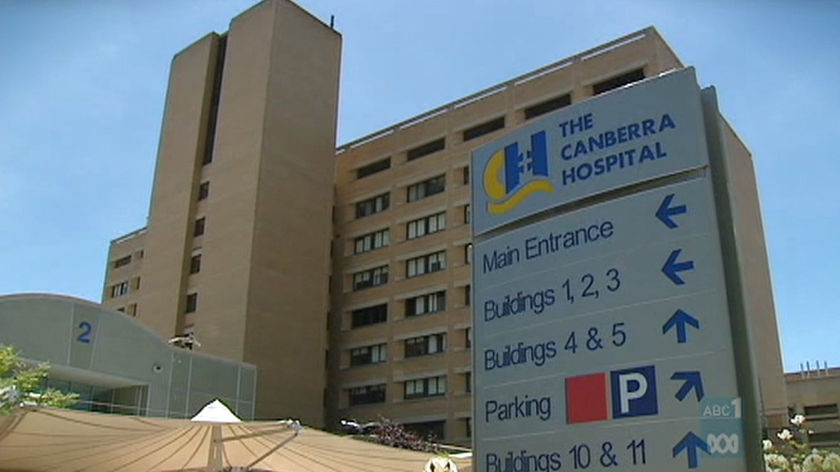 Canberra Hospital, external of building and sign - good generic ACT