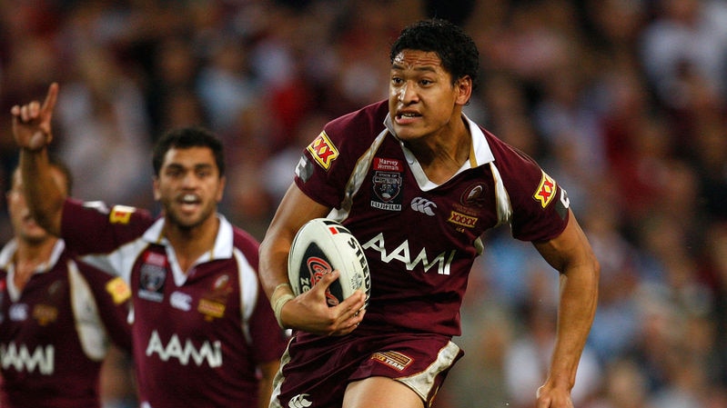 Israel Folau has starred for the Maroons, Kangaroos, Melbourne Storm and Brisbane Broncos in rugby league.