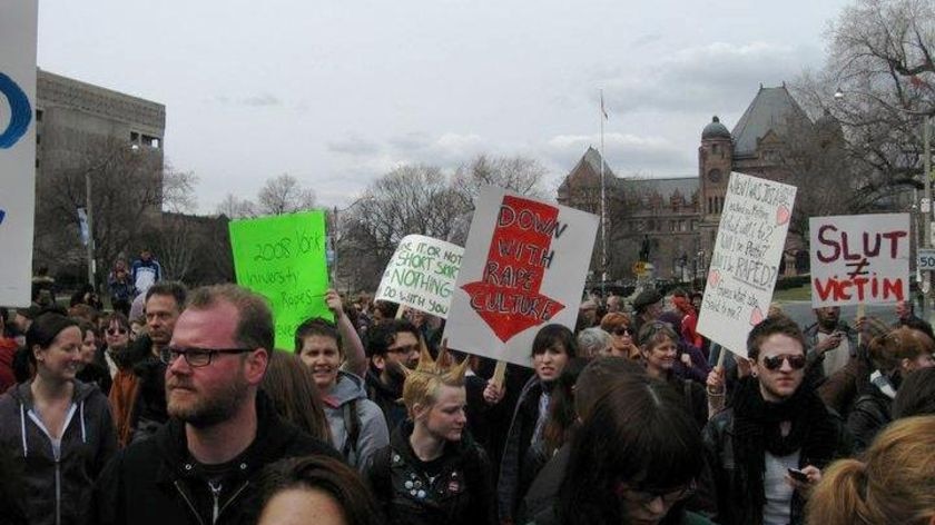 Protesters participate in SlutWalk Toronto