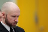 Anders Behring Breivik reacts during the appeal case