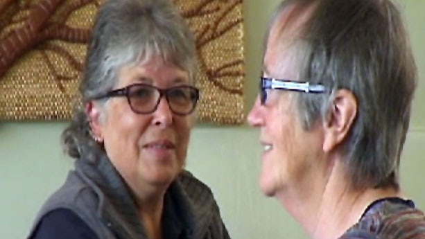 Ros Albiston and Linda Jomartz at home