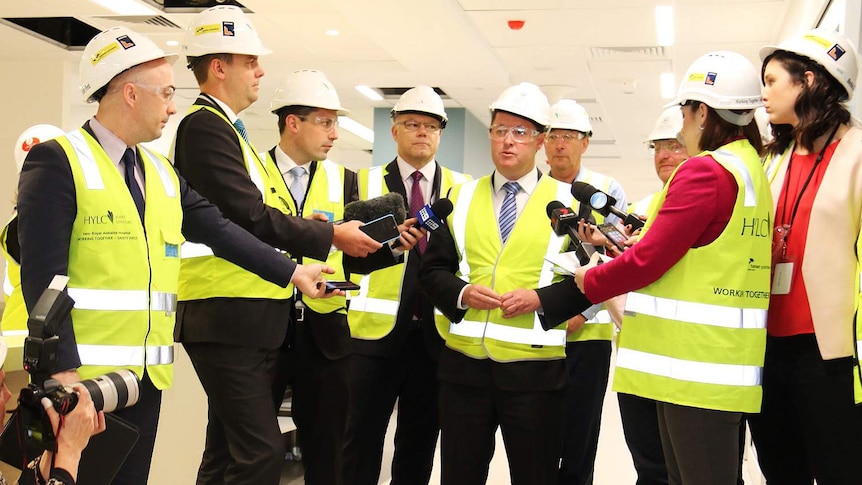 Health Minister Jack Snelling tours the part built RAH