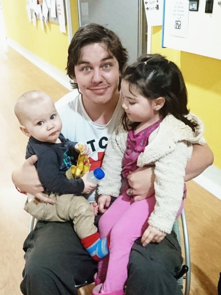 Tom Roberts with children