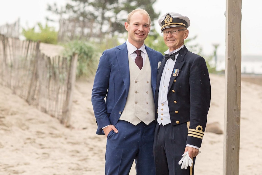 Stefan and Richard Nordenberg wearing suits.