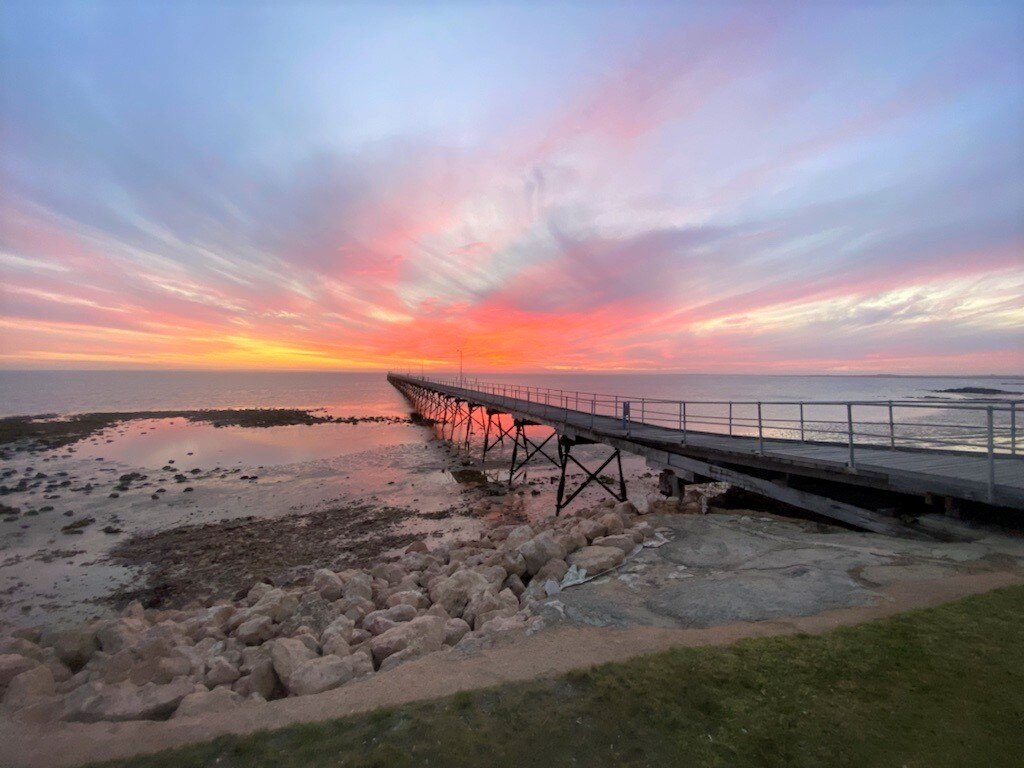 Sunset at the beach at Ceduna. 
