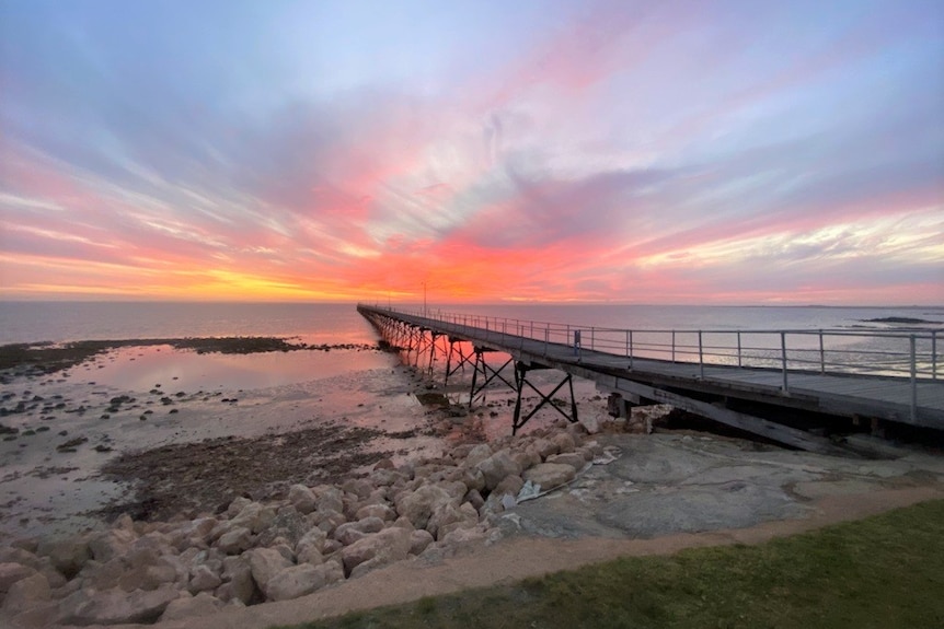 Sunset at the beach at Ceduna. 