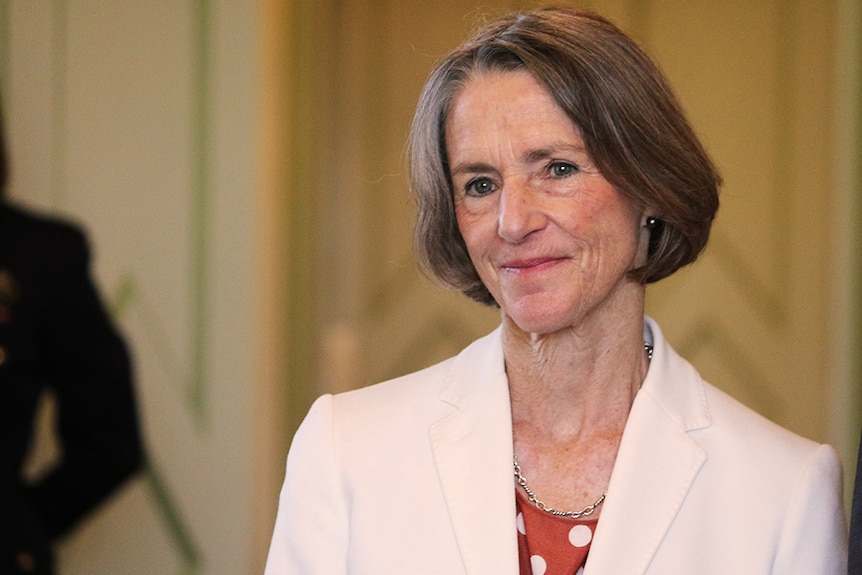 Tasmanian Governor Kate Warner at a press conference