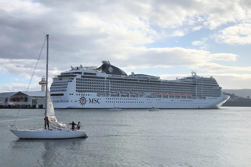 MSC Magnifica cruise ship docked in Hobart.