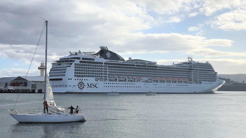 MSC Magnifica cruise ship docked in Hobart.