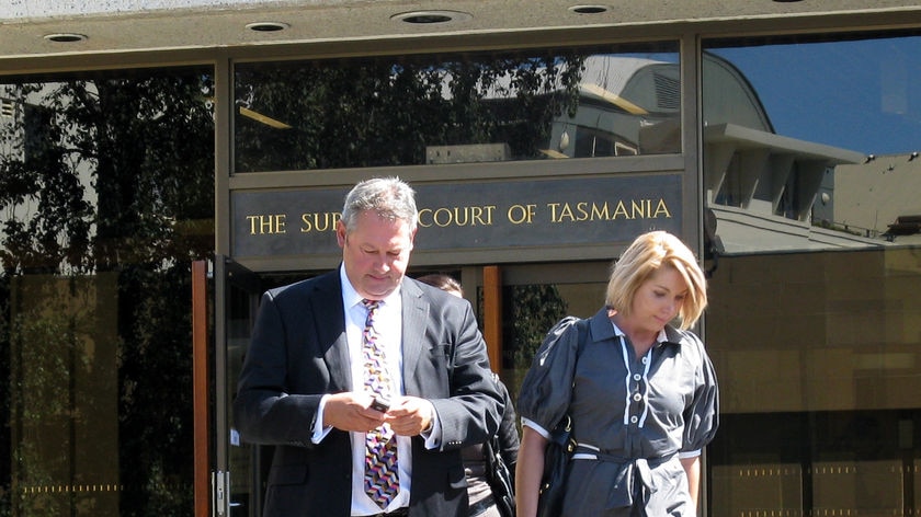 Mark Saxby leaves the Hobart Supreme Court 20100301