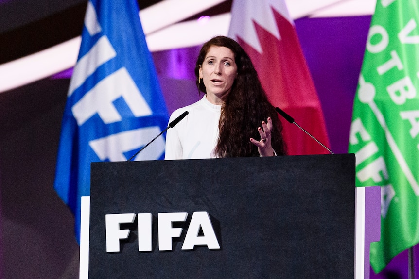 Lise Klaveness au Congrès de la FIFA