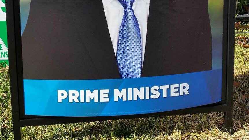 A Liberal Party poster featuring an image of Malcolm Turnbull.