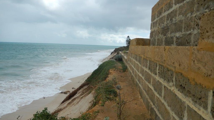 Coastal erosion at Seabird in mid-west WA.