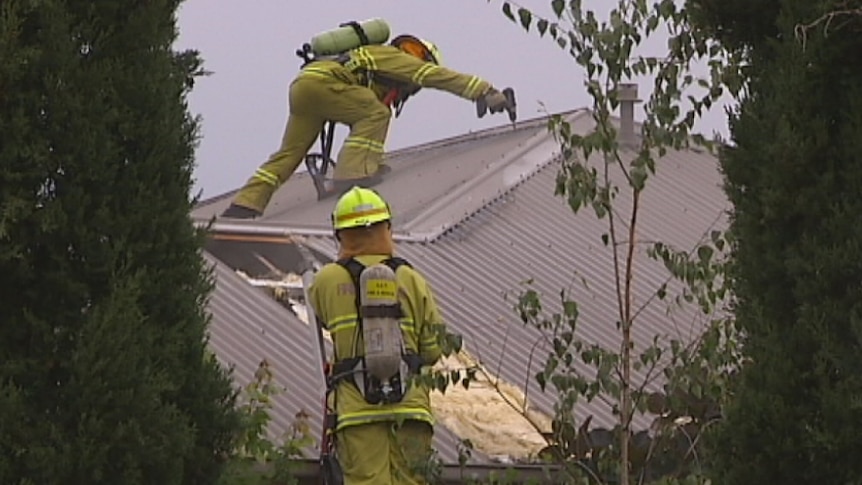 The house fire in the Canberra suburb of Dunlop was sparked by a lightning strike.