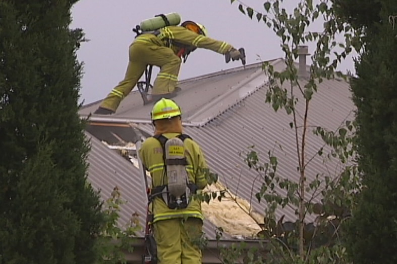 The house fire in the Canberra suburb of Dunlop was sparked by a lightning strike.