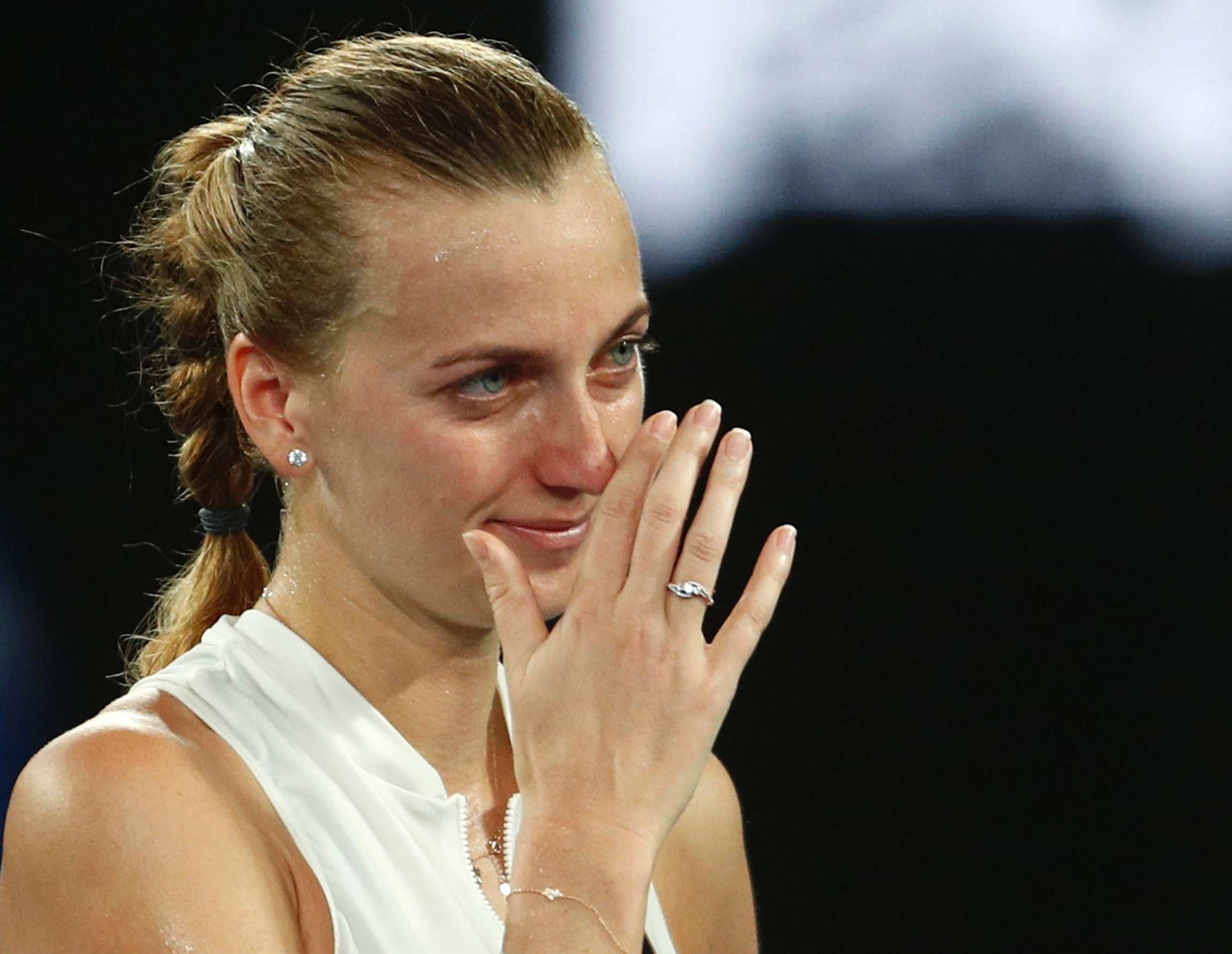 Australian Open semi-finalist Petra Kvitova sheds 'happy tears' as