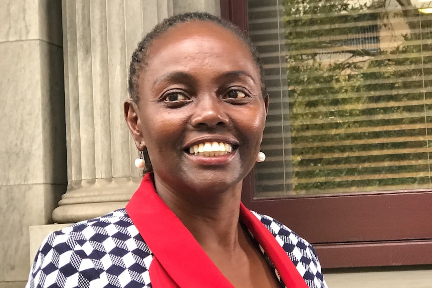 Family First senator elect Lucy Gichuhi smiles