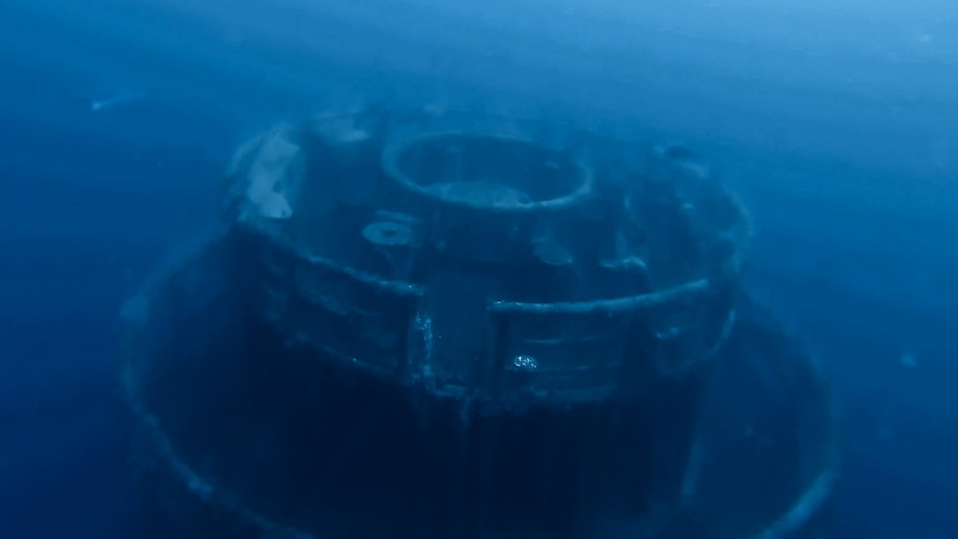 The top of the structure under water.