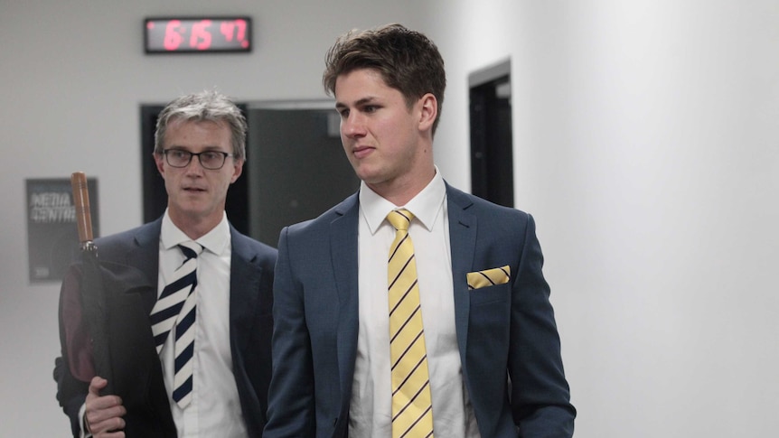 Hawthorn Hawks player Daniel Howe is seen at the AFL Tribunal in Melbourne.