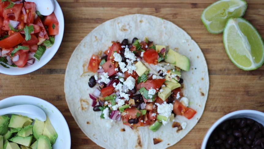 Zesty fish and black bean tortillas