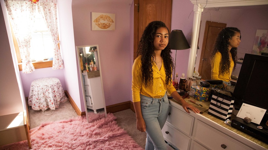 Fifteen-year-old Ramani Wilson in her bedroom in Washington, D.C.