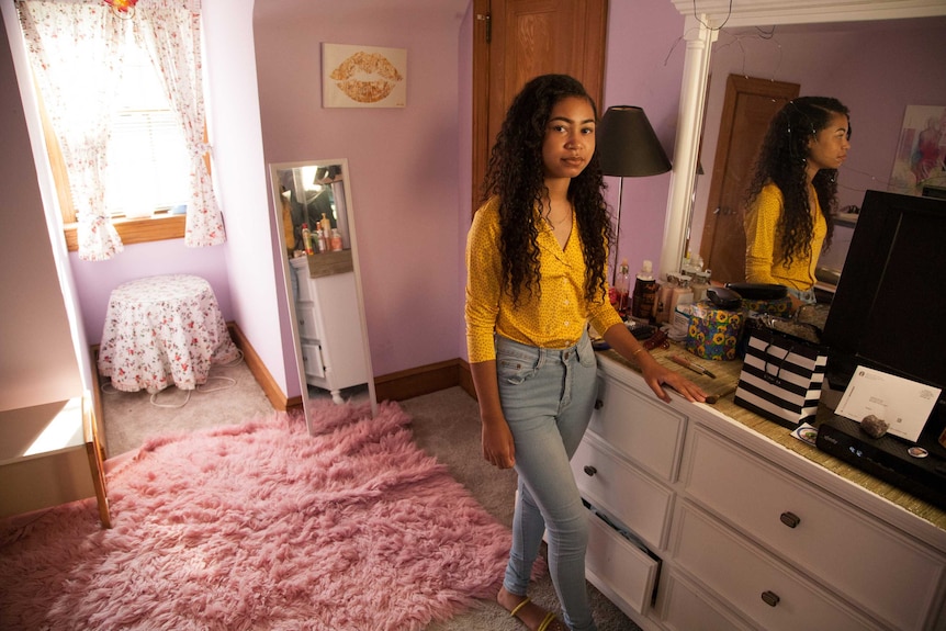 Fifteen-year-old Ramani Wilson in her bedroom in Washington, D.C.