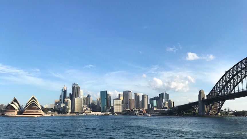 The view of the Sydney Harbour and Sydney skyline from Kirribilli