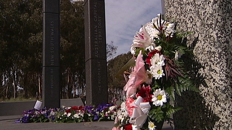 Flowers laid at National Workers Memorial