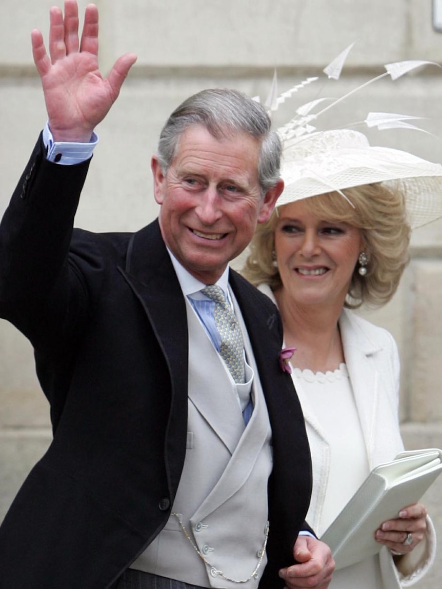 Prince Charles and Camilla at their wedding in April 2005