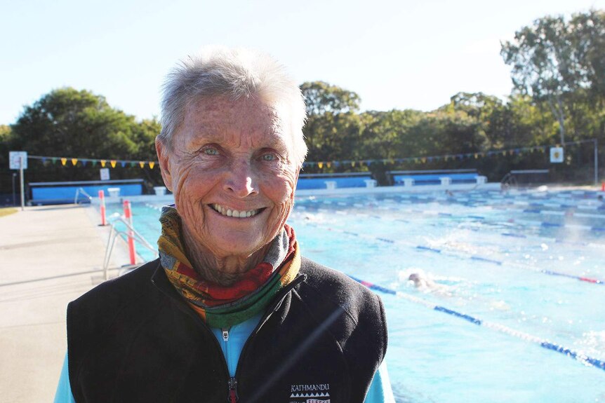 Masters swimmer and coach Jan Croft at the Noosa Aquatic Centre on Queensland's Sunshine Coast in July 2014.