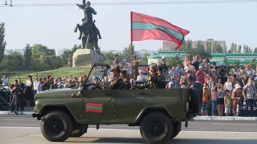 Military parade in Tiraspol