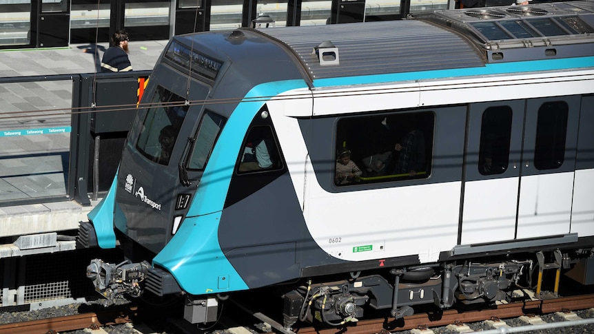 A train on Sydney's new north-west metro line.