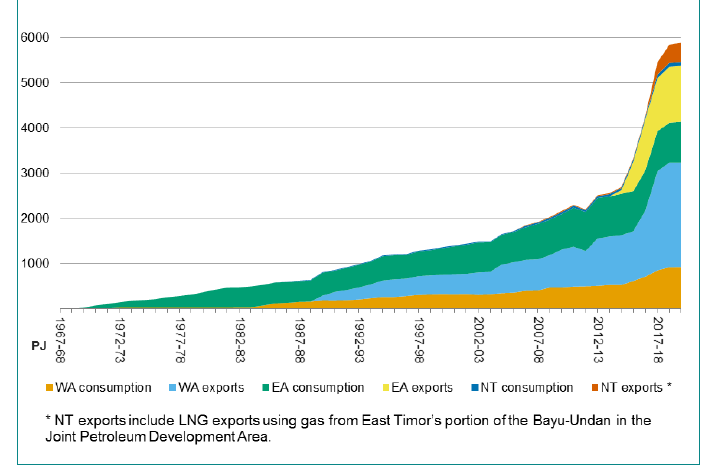 Domestic gas consumption and LNG exports