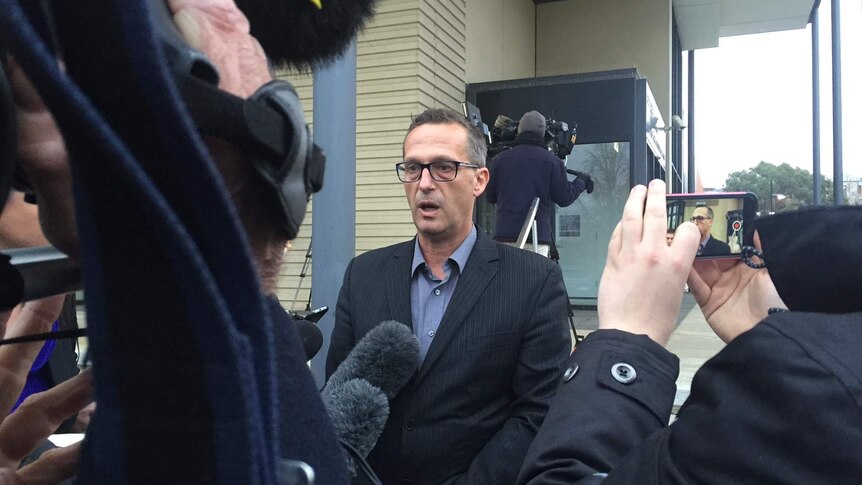 David Ridsdale outside the royal commission hearings in Ballarat.