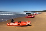 Surf rescue inflatables on the beach at Tathra