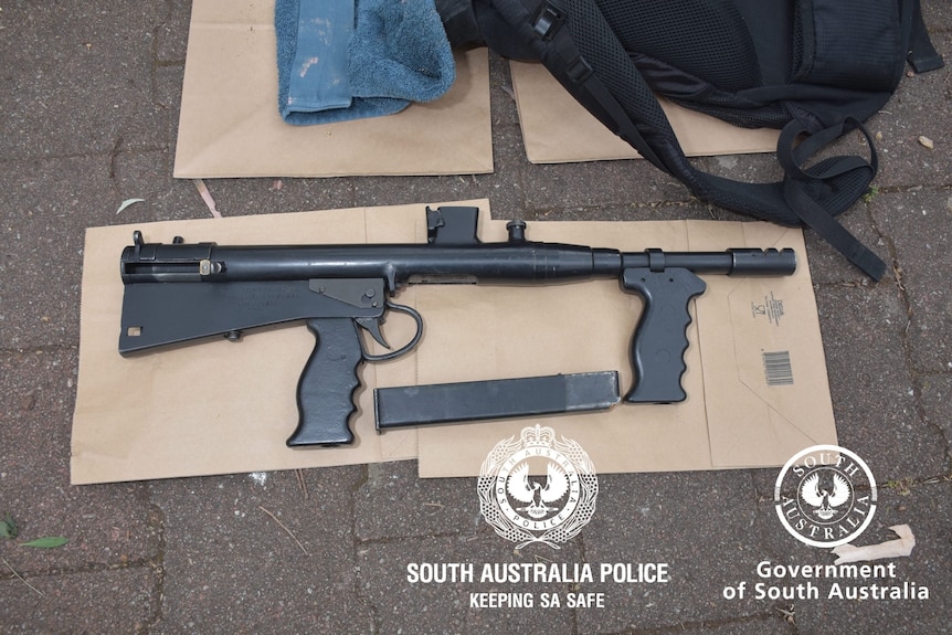 A machine gun seized by SA Police.