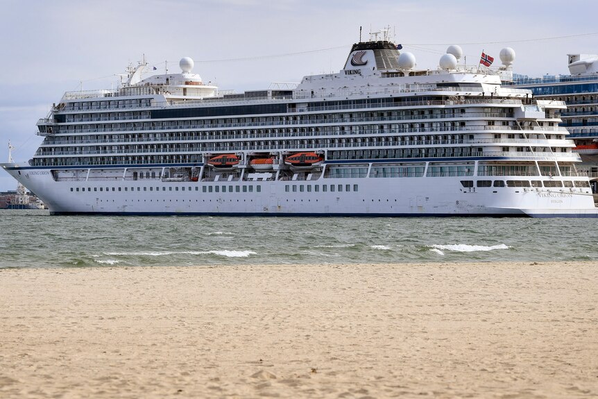 Cruise liner Viking Orion is moored at Station Pier in Melbourne 